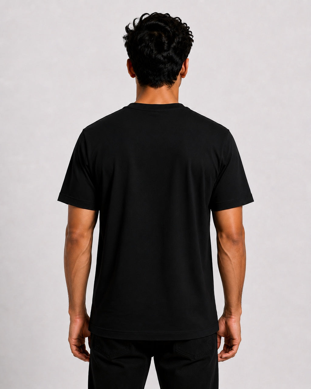 Men’s Comfort Fit Black Classic Round Neck T-Shirt