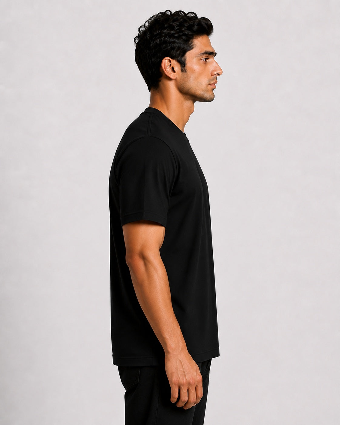 Men’s Comfort Fit Black Classic Round Neck T-Shirt