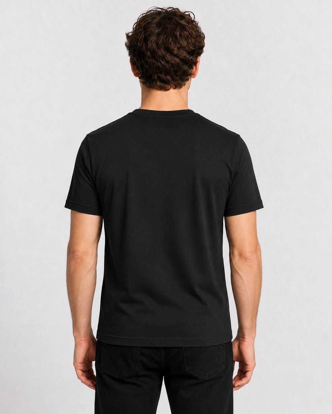 Style-1 Men’s Comfort Fit Black Classic Round Neck T-Shirt
