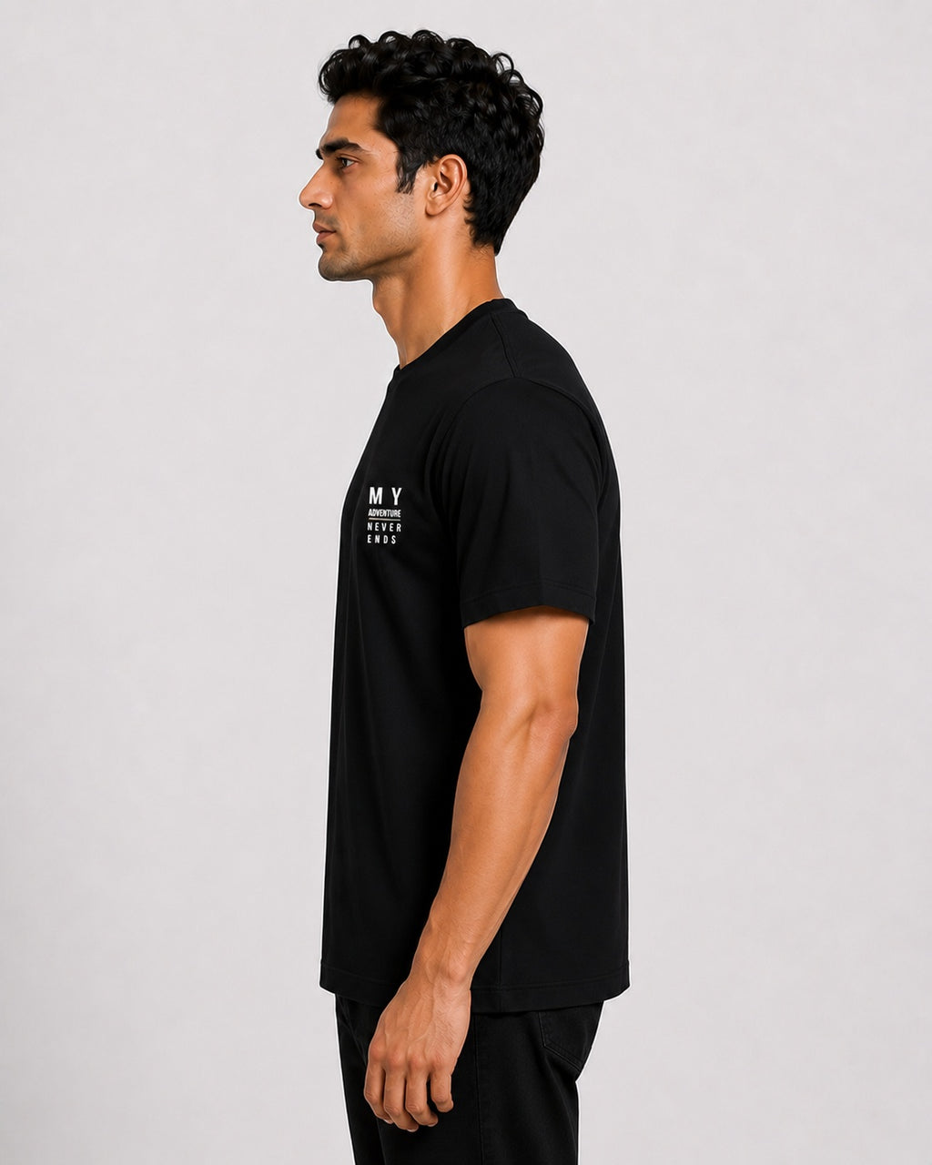 Men’s Comfort Fit Black Classic Round Neck T-Shirt