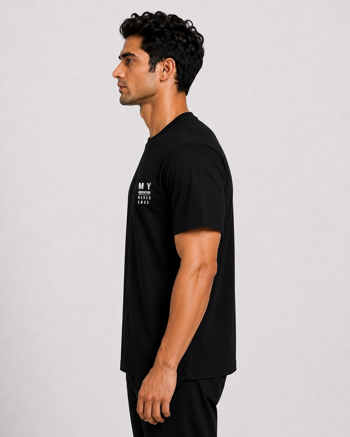 Men’s Comfort Fit Black Classic Round Neck T-Shirt