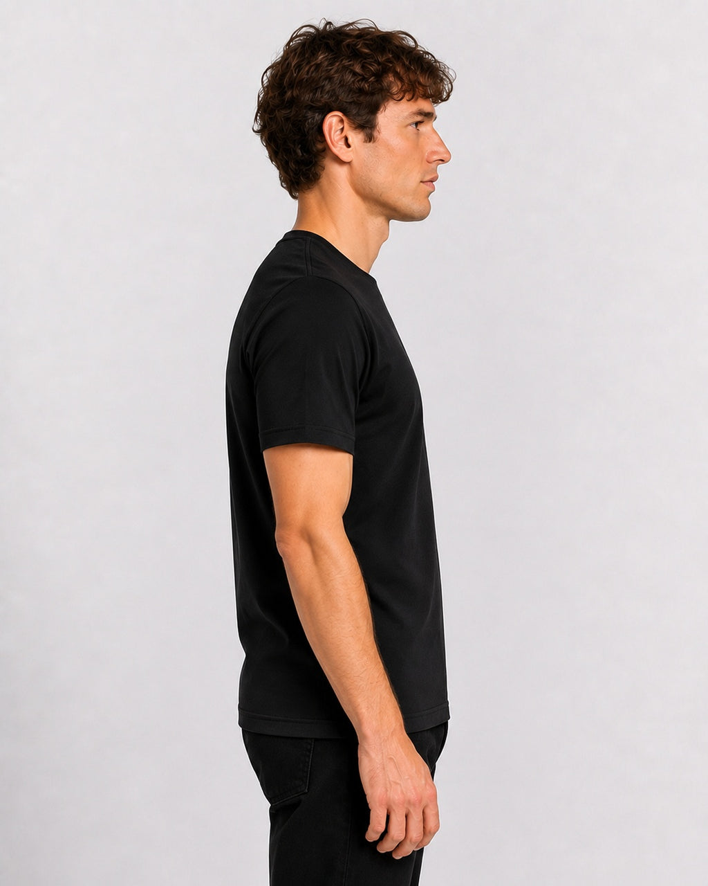 Style-1 Men’s Comfort Fit Black Classic Round Neck T-Shirt