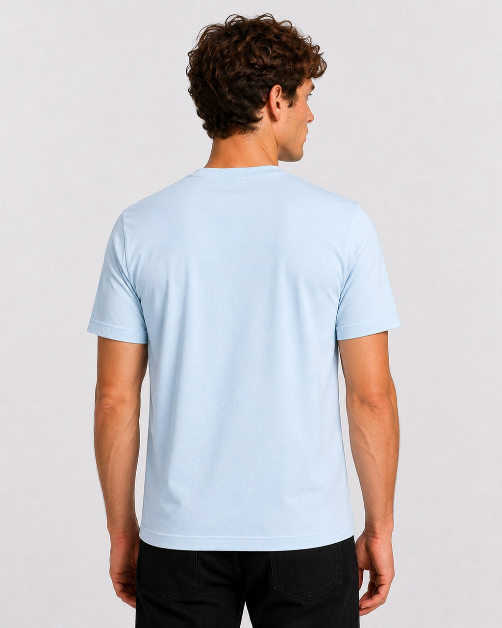 Style-1 Men’s Comfort Fit Blue Classic Round Neck T-Shirt