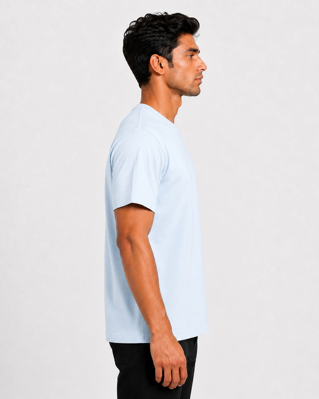 Men’s Comfort Fit Blue Classic Round Neck T-Shirt