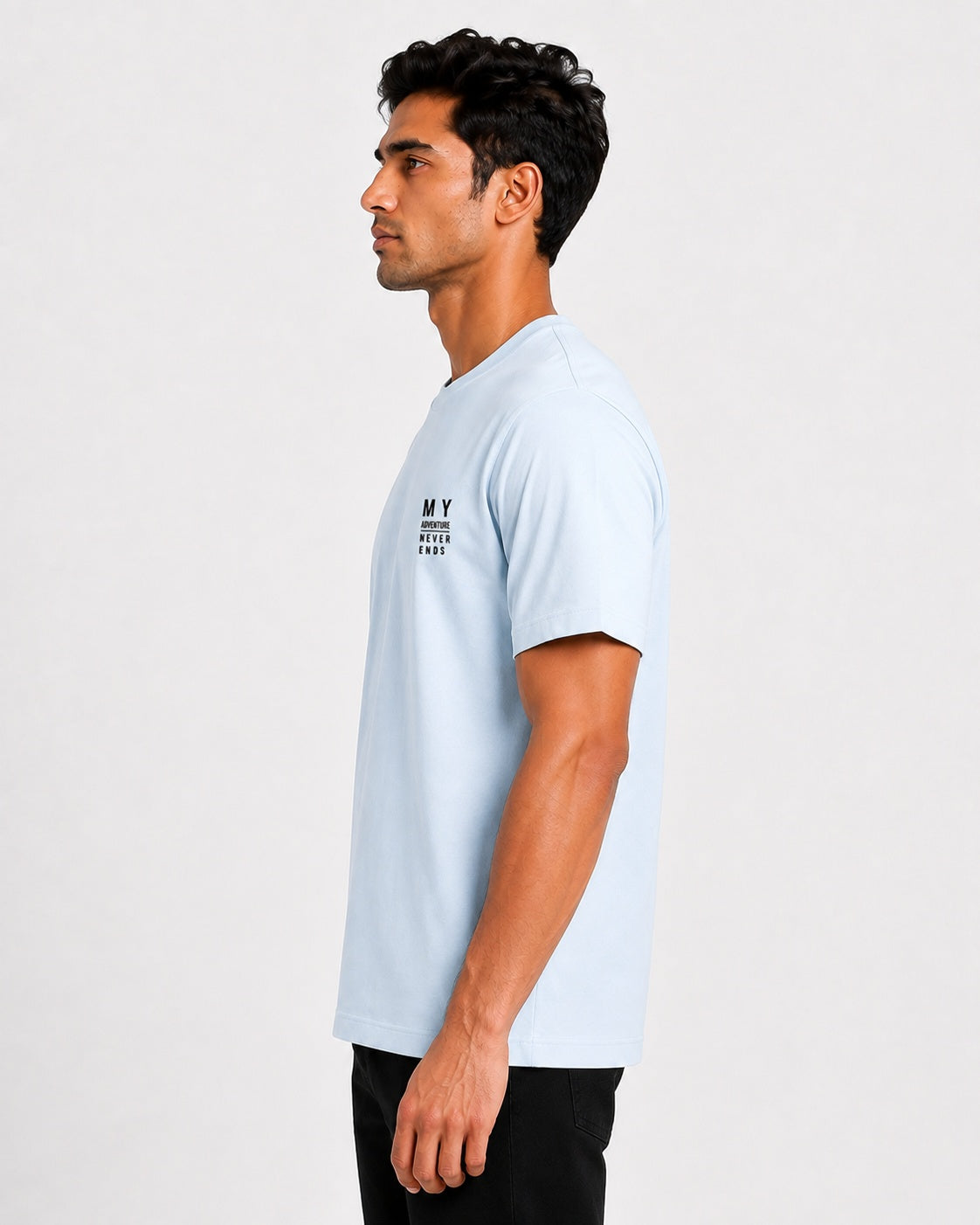 Men’s Comfort Fit Blue Classic Round Neck T-Shirt