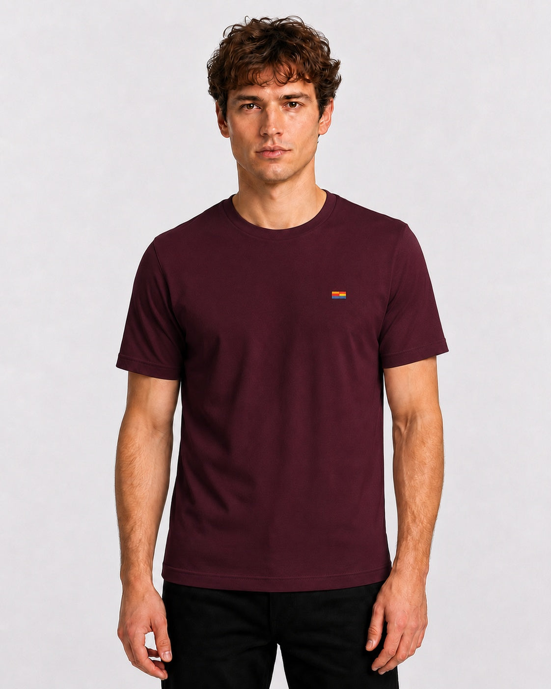 Style-1 Men’s Comfort Fit Burgundy Classic Round Neck T-Shirt
