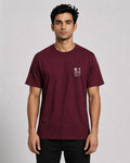 Men’s Comfort Fit Burgundy Classic Round Neck T-Shirt