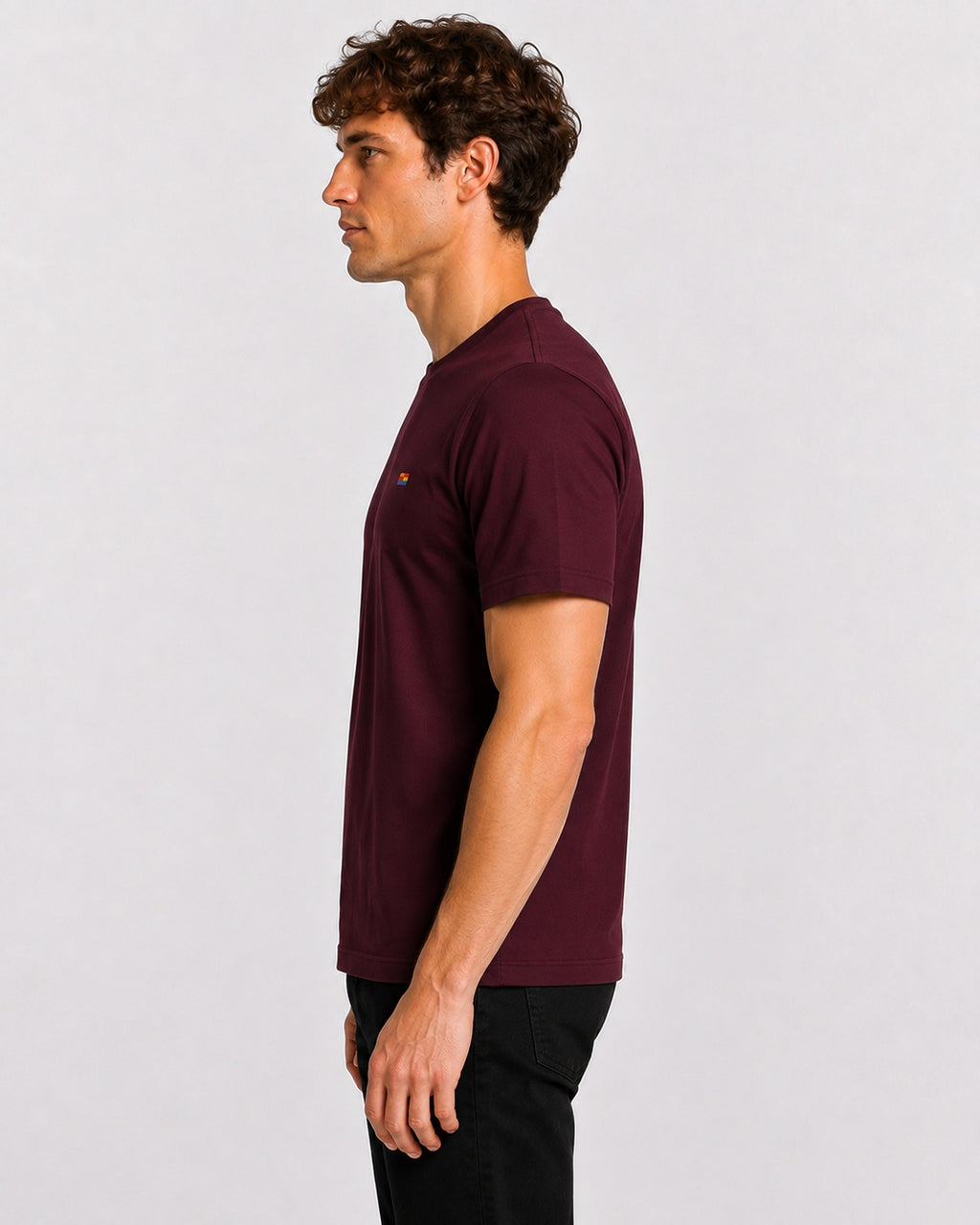 Style-1 Men’s Comfort Fit Burgundy Classic Round Neck T-Shirt