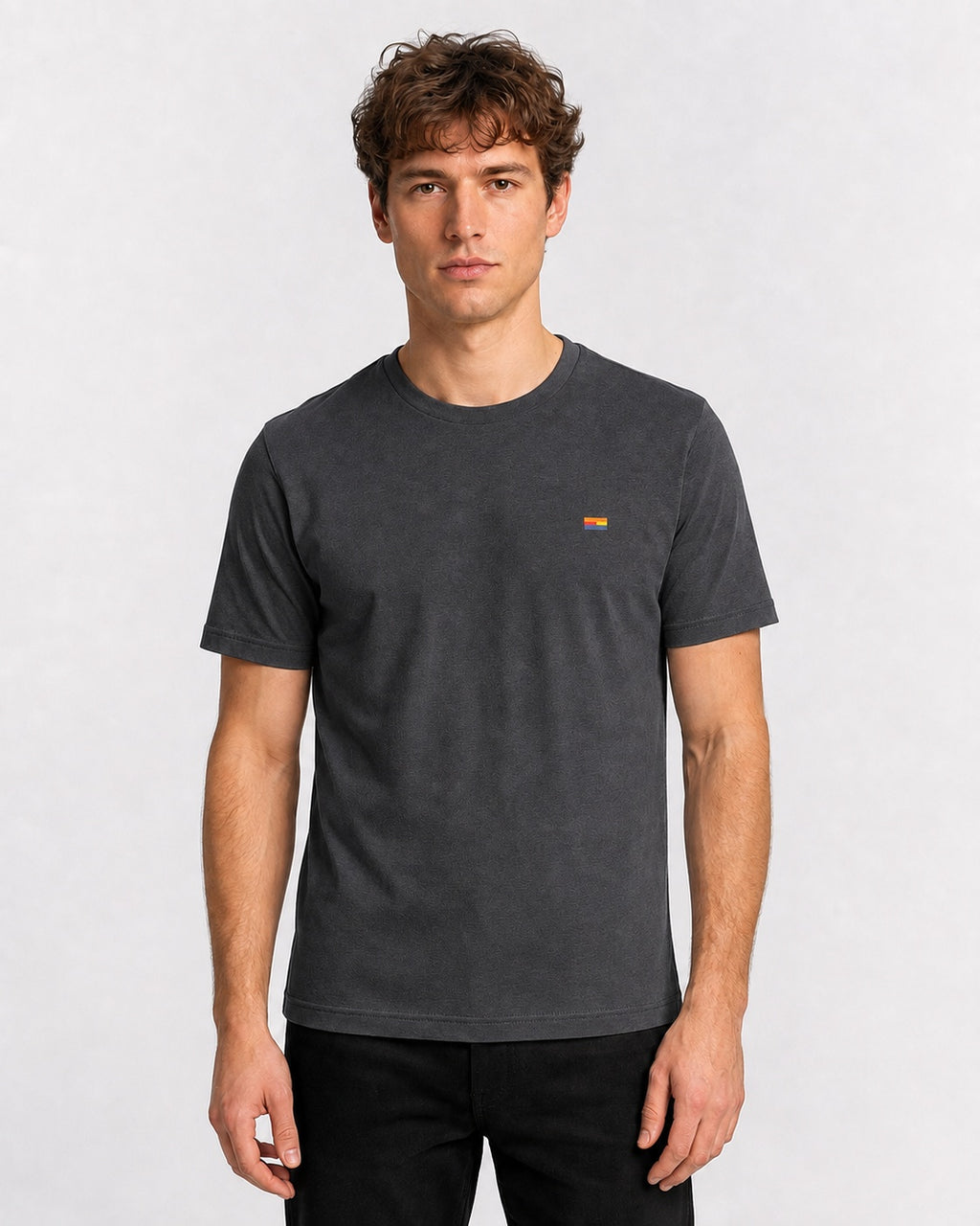 Style-1 Men’s Comfort Fit Dark Grey Classic Round Neck T-Shirt