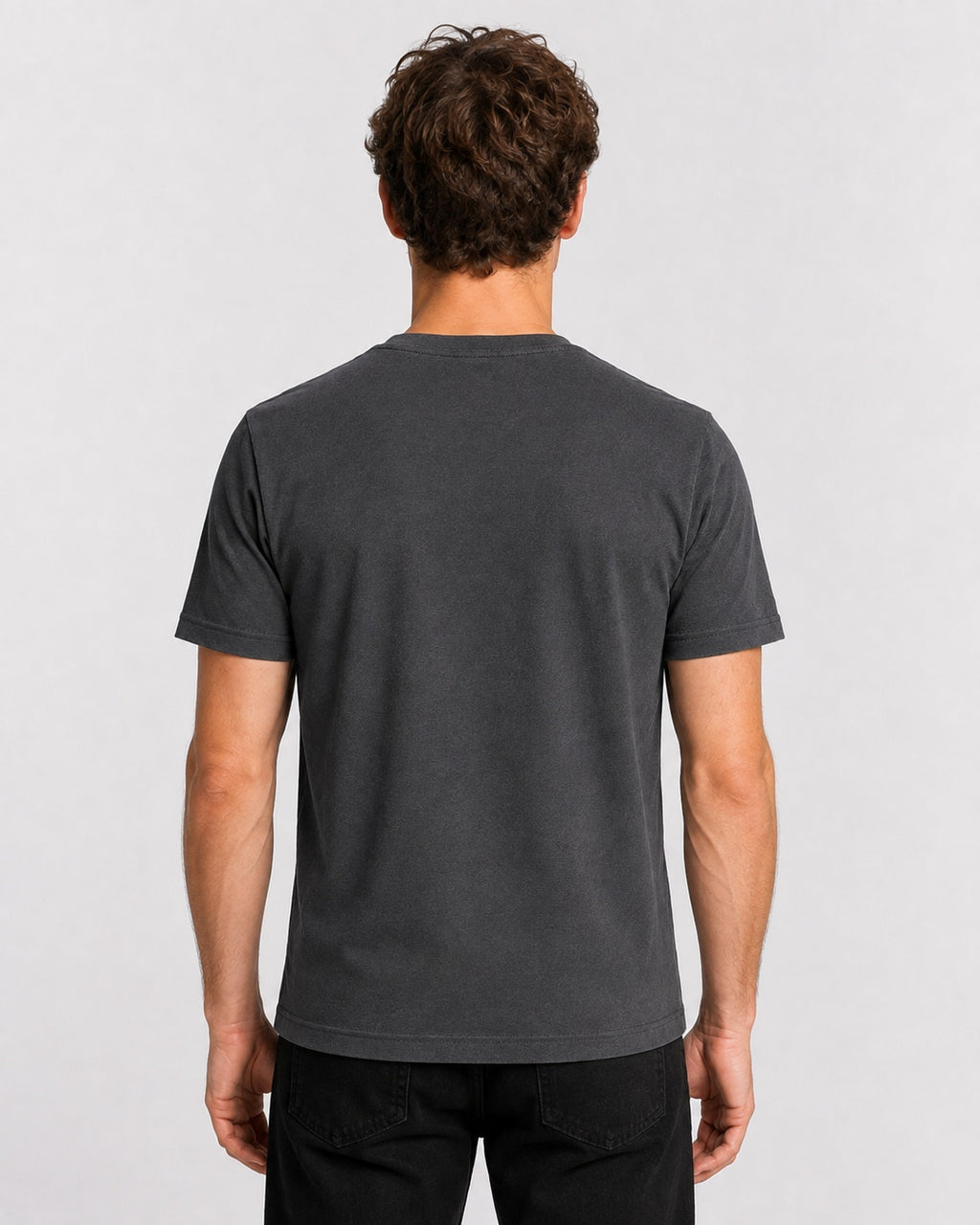 Style-1 Men’s Comfort Fit Dark Grey Classic Round Neck T-Shirt