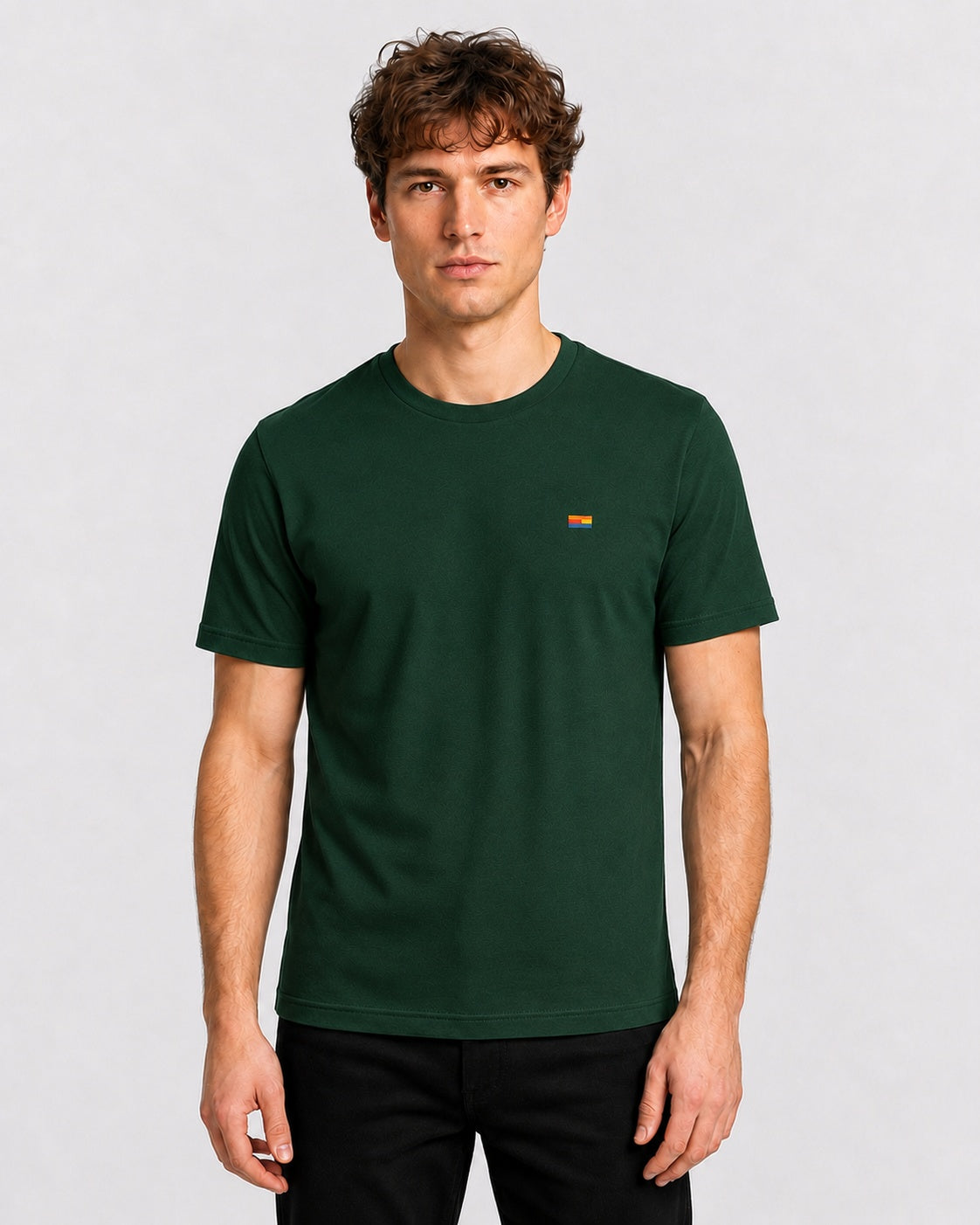 Style-1 Men’s Comfort Fit Green Classic Round Neck T-Shirt