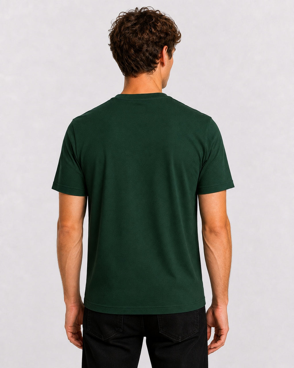 Style-1 Men’s Comfort Fit Green Classic Round Neck T-Shirt