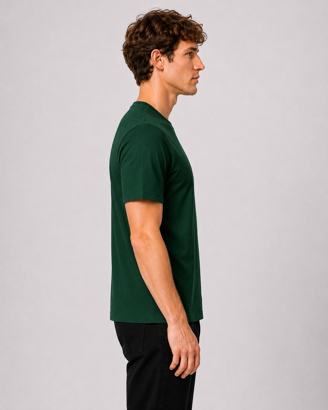 Style-1 Men’s Comfort Fit Green Classic Round Neck T-Shirt
