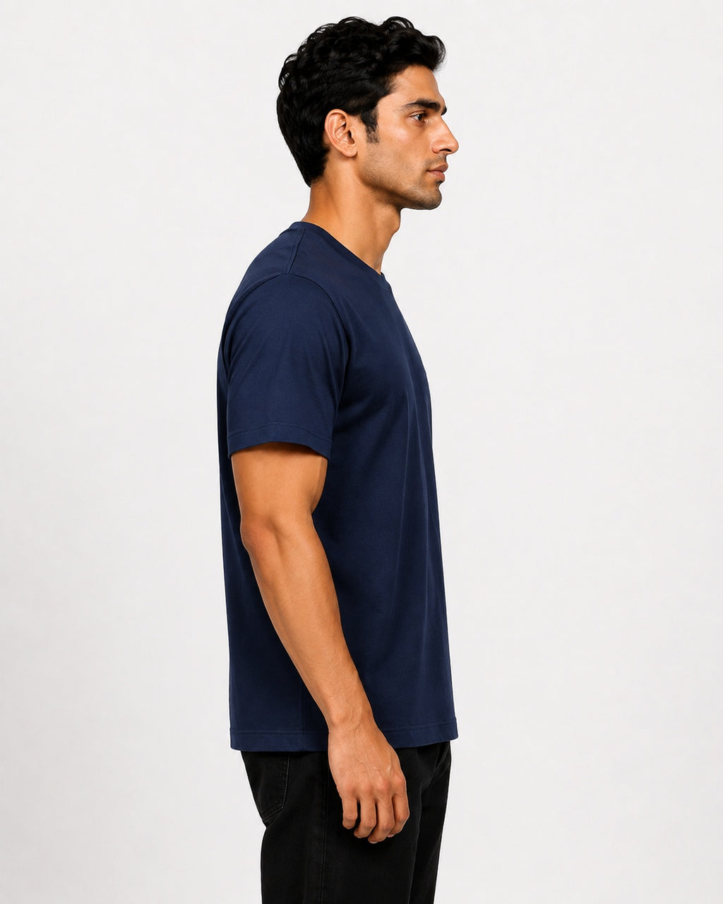 Men’s Comfort Fit Navy Classic Round Neck T-Shirt