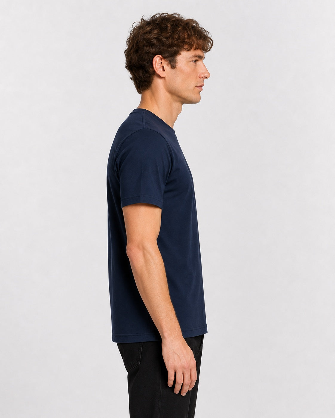 Style-1 Men’s Comfort Fit Navy Classic Round Neck T-Shirt