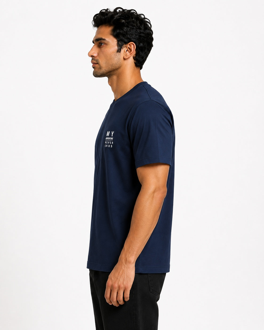 Men’s Comfort Fit Navy Classic Round Neck T-Shirt