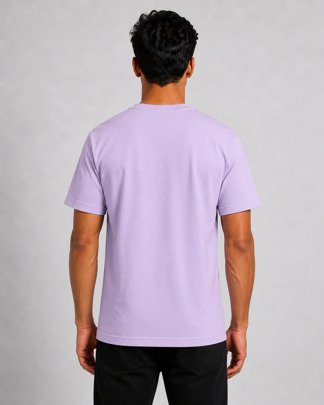 Men’s Comfort Fit Purple Classic Round Neck T-Shirt