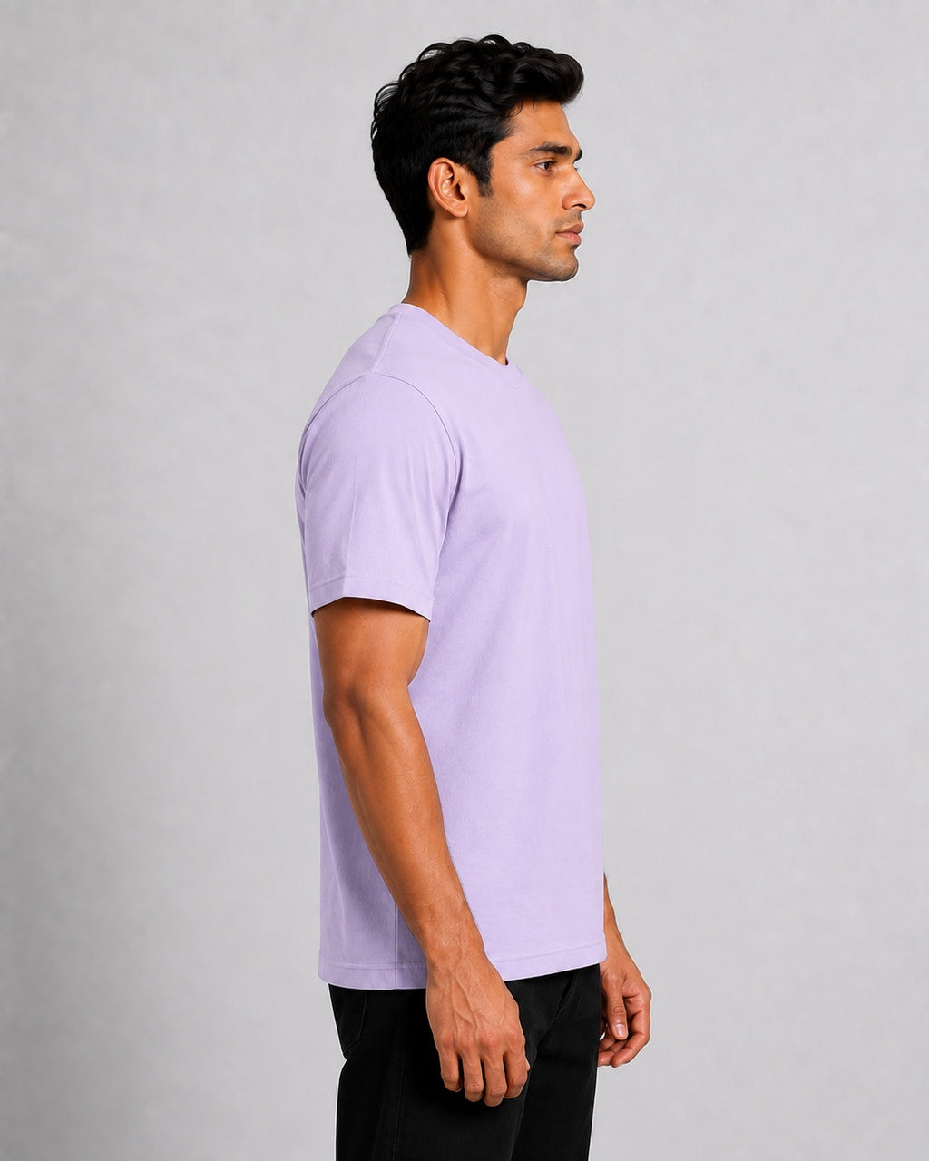 Men’s Comfort Fit Purple Classic Round Neck T-Shirt