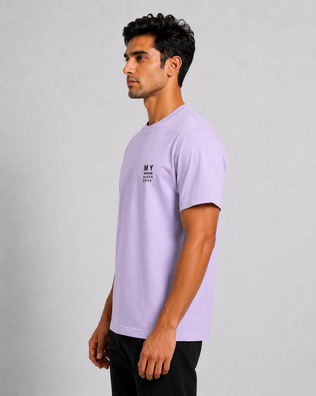 Men’s Comfort Fit Purple Classic Round Neck T-Shirt