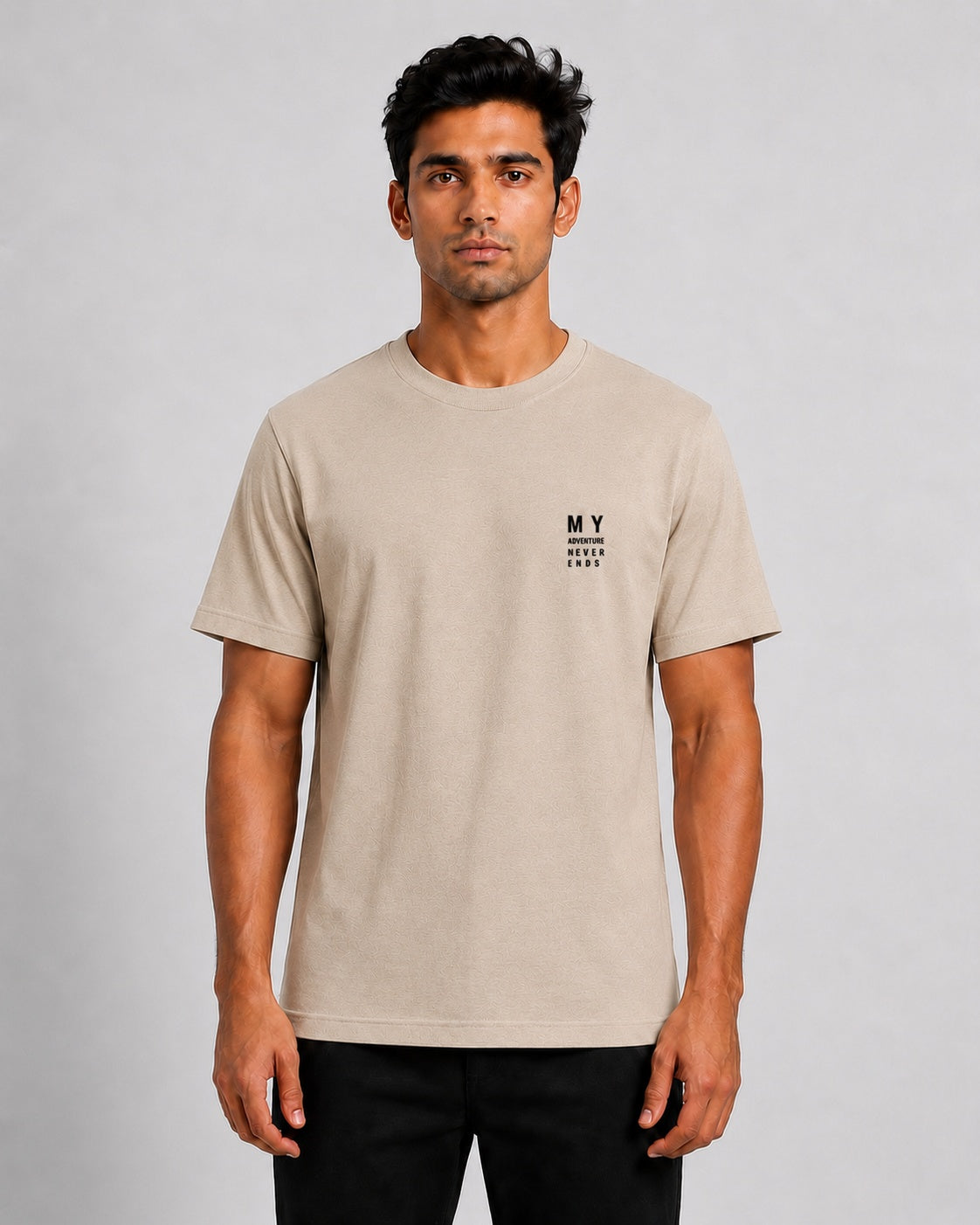 Men’s Comfort Fit Sliver Grey Classic Round Neck T-Shirt