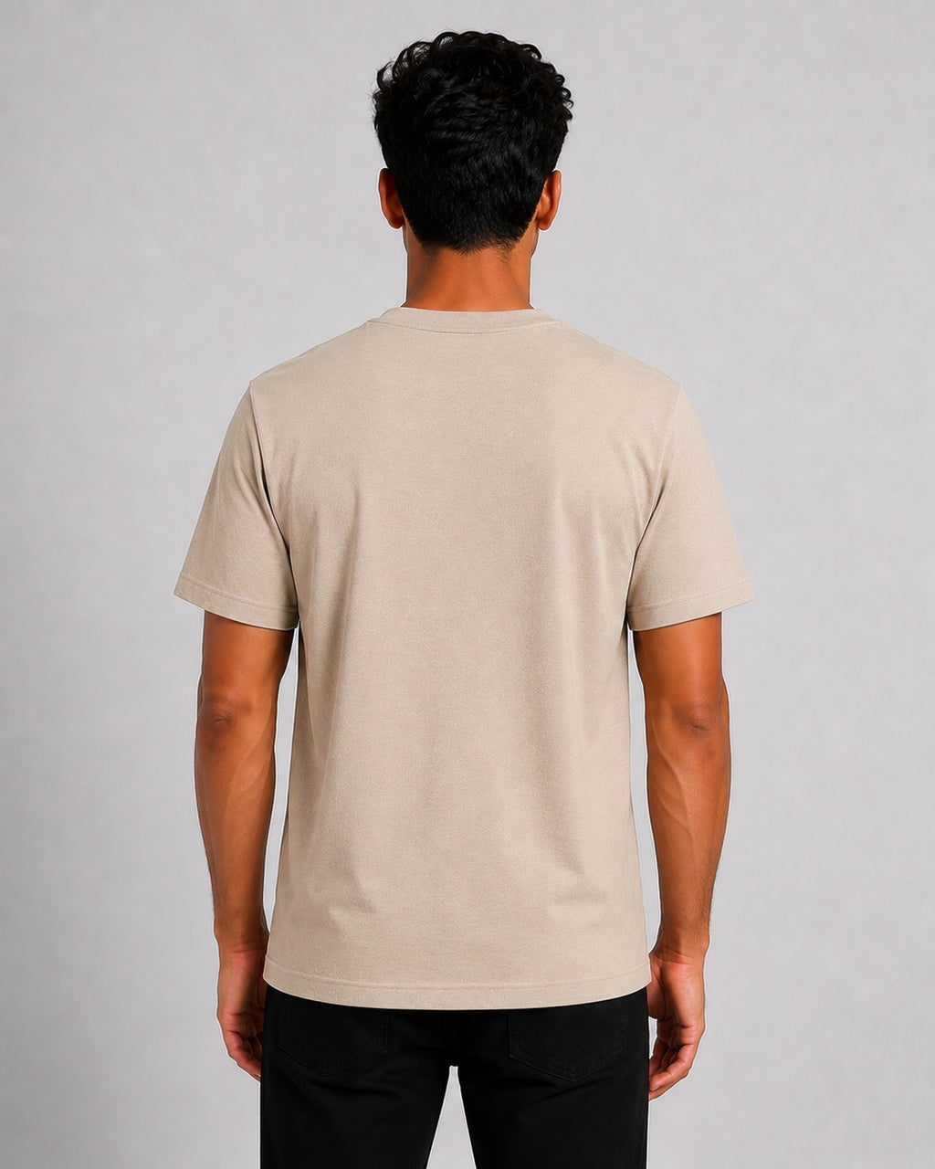 Men’s Comfort Fit Sliver Grey Classic Round Neck T-Shirt