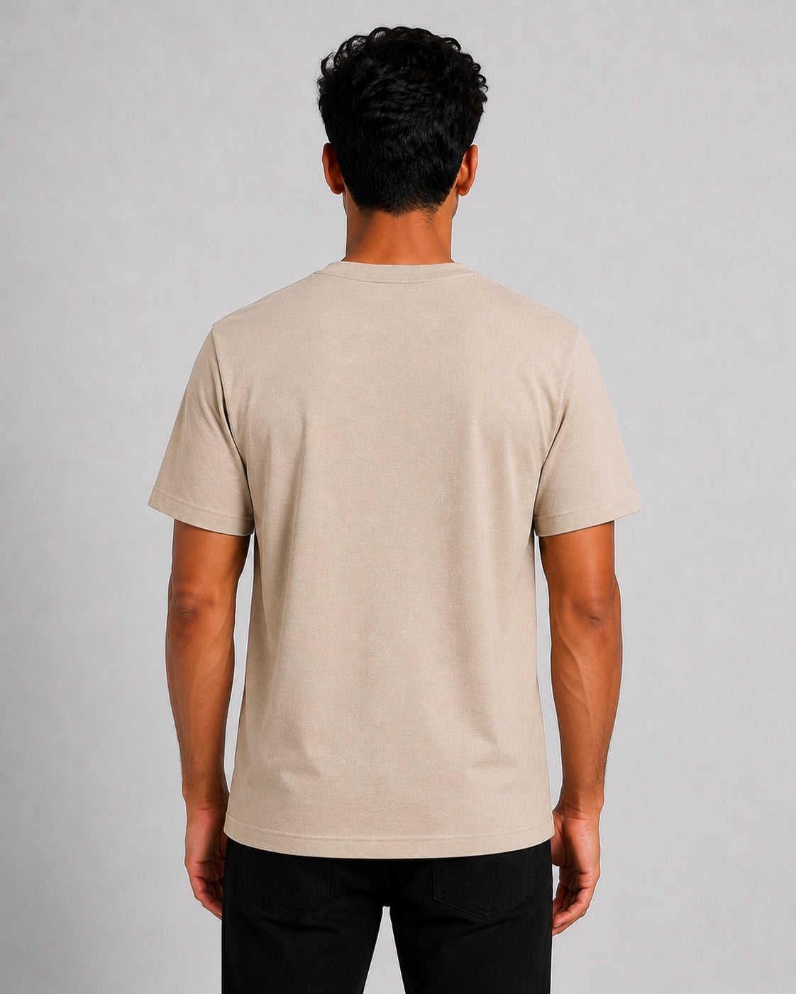 Men’s Comfort Fit Sliver Grey Classic Round Neck T-Shirt