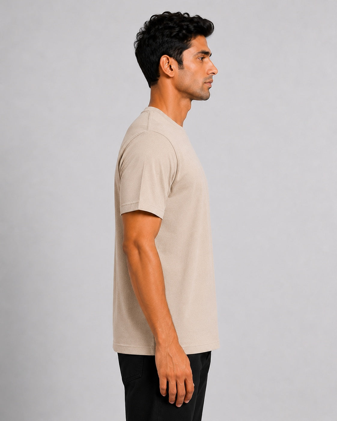 Men’s Comfort Fit Sliver Grey Classic Round Neck T-Shirt