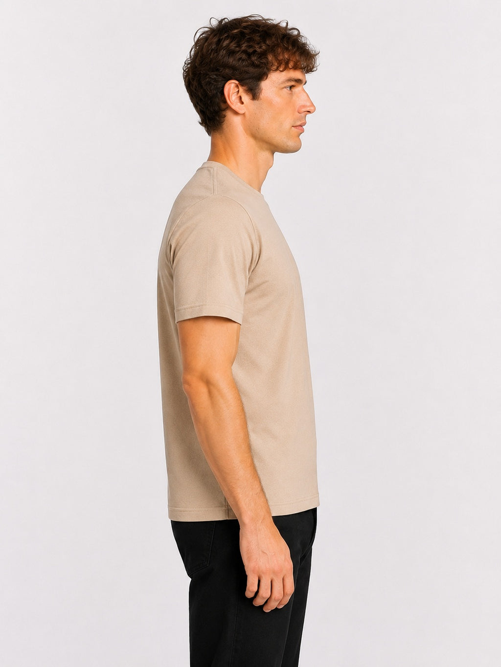 Style-1 Men’s Comfort Fit Sliver Grey Classic Round Neck T-Shirt