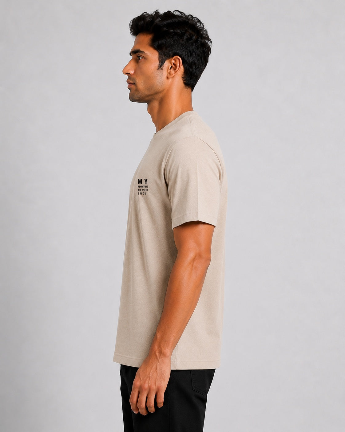 Men’s Comfort Fit Sliver Grey Classic Round Neck T-Shirt