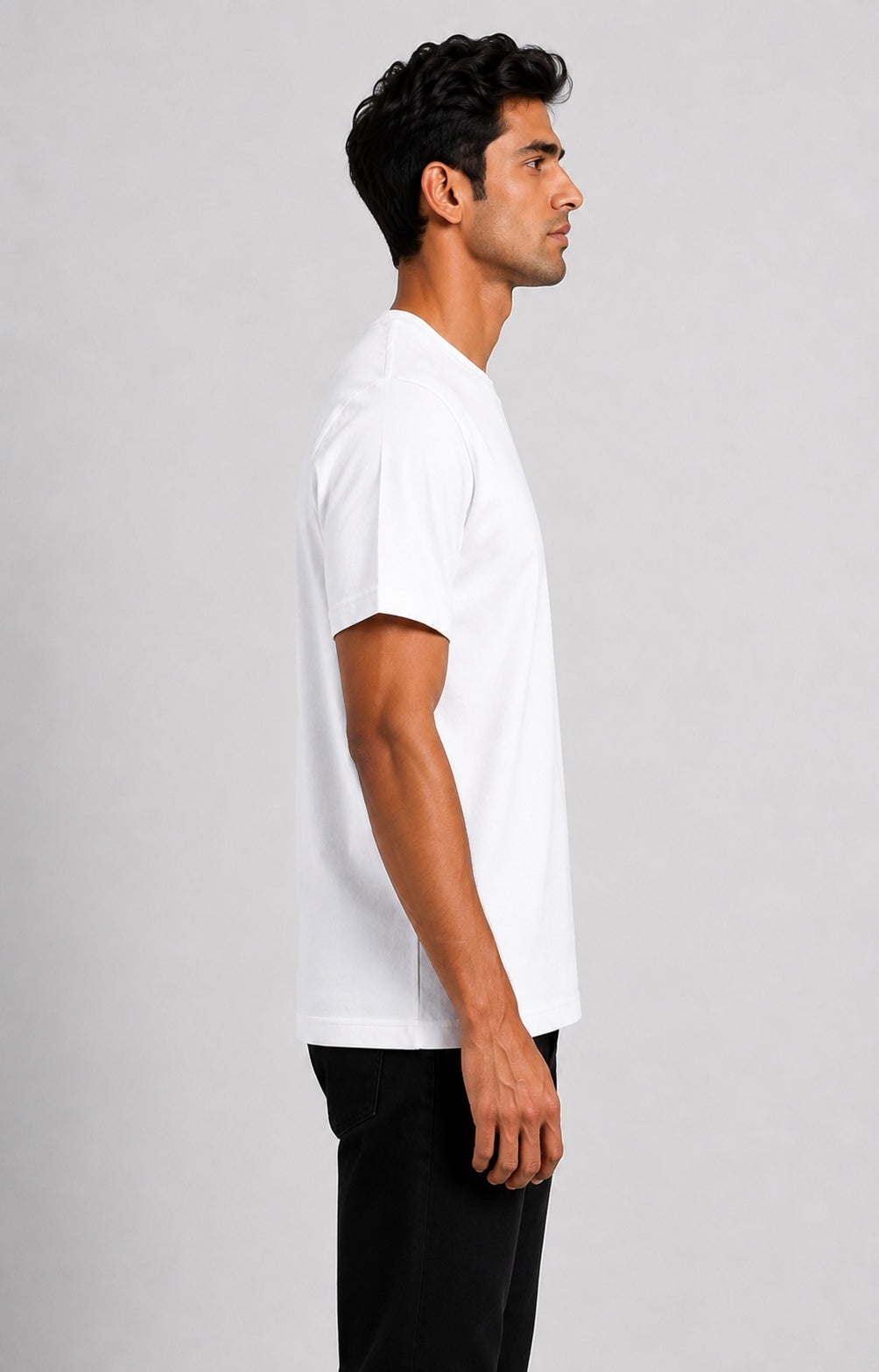 Men’s Comfort Fit White Classic Round Neck T-Shirt