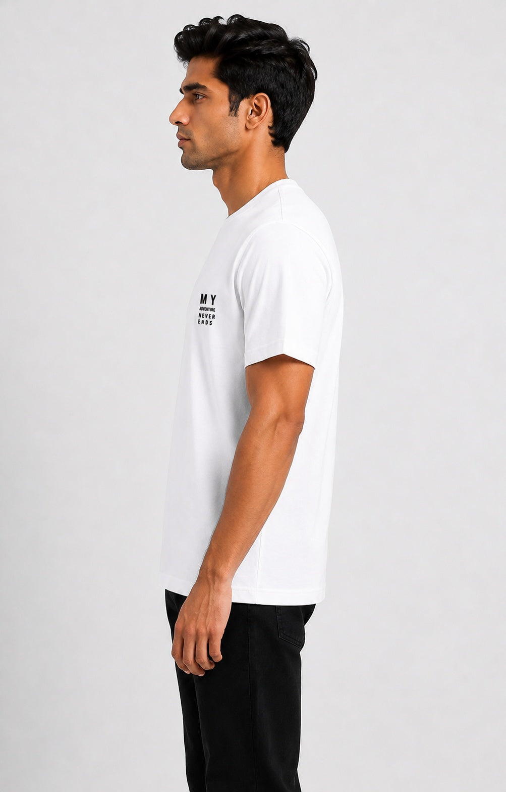 Men’s Comfort Fit White Classic Round Neck T-Shirt