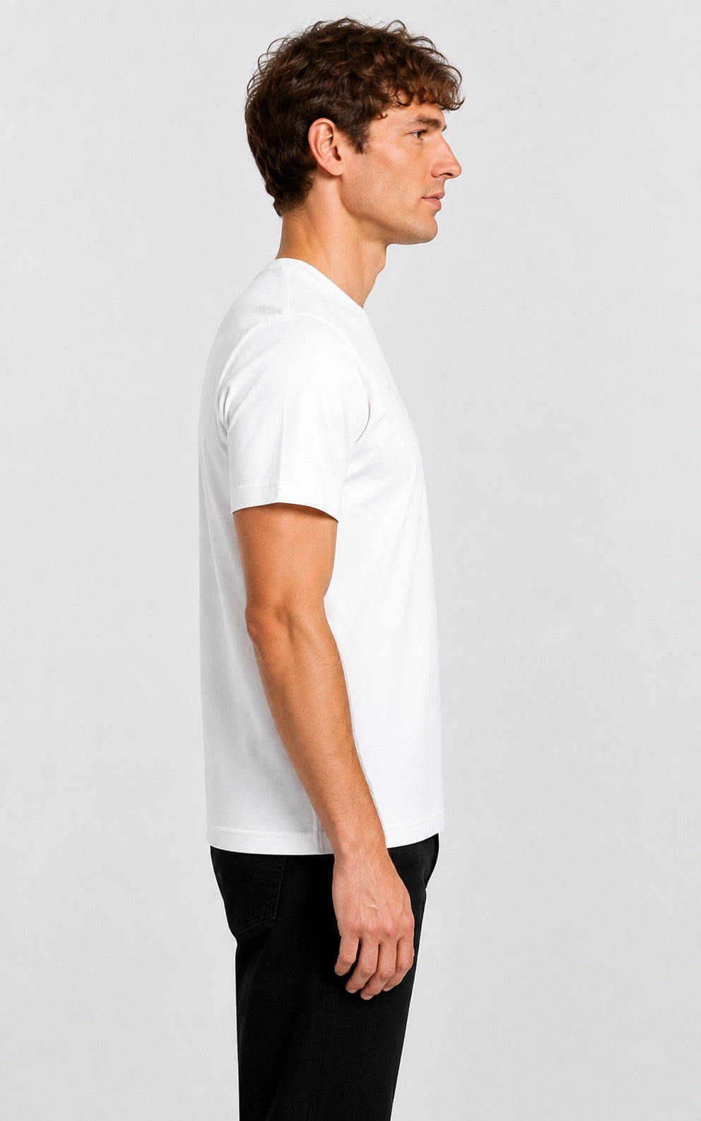 Style-1 Men’s Comfort Fit White Classic Round Neck T-Shirt