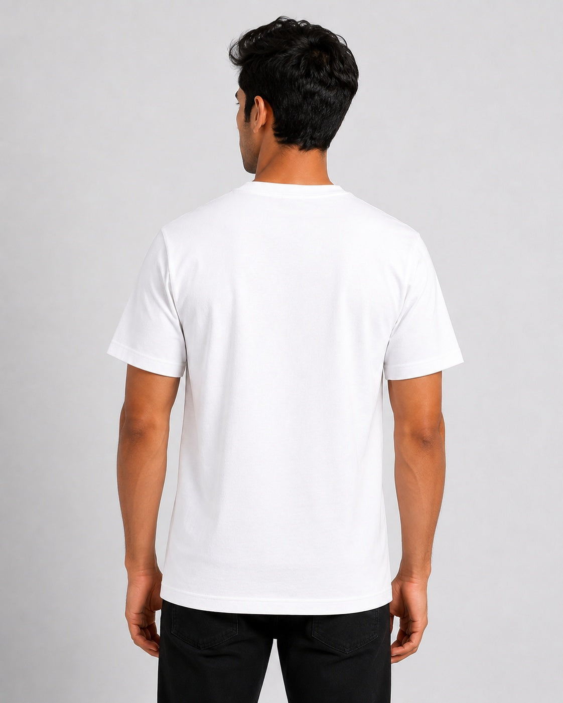 Men’s Comfort Fit White Classic Round Neck T-Shirt